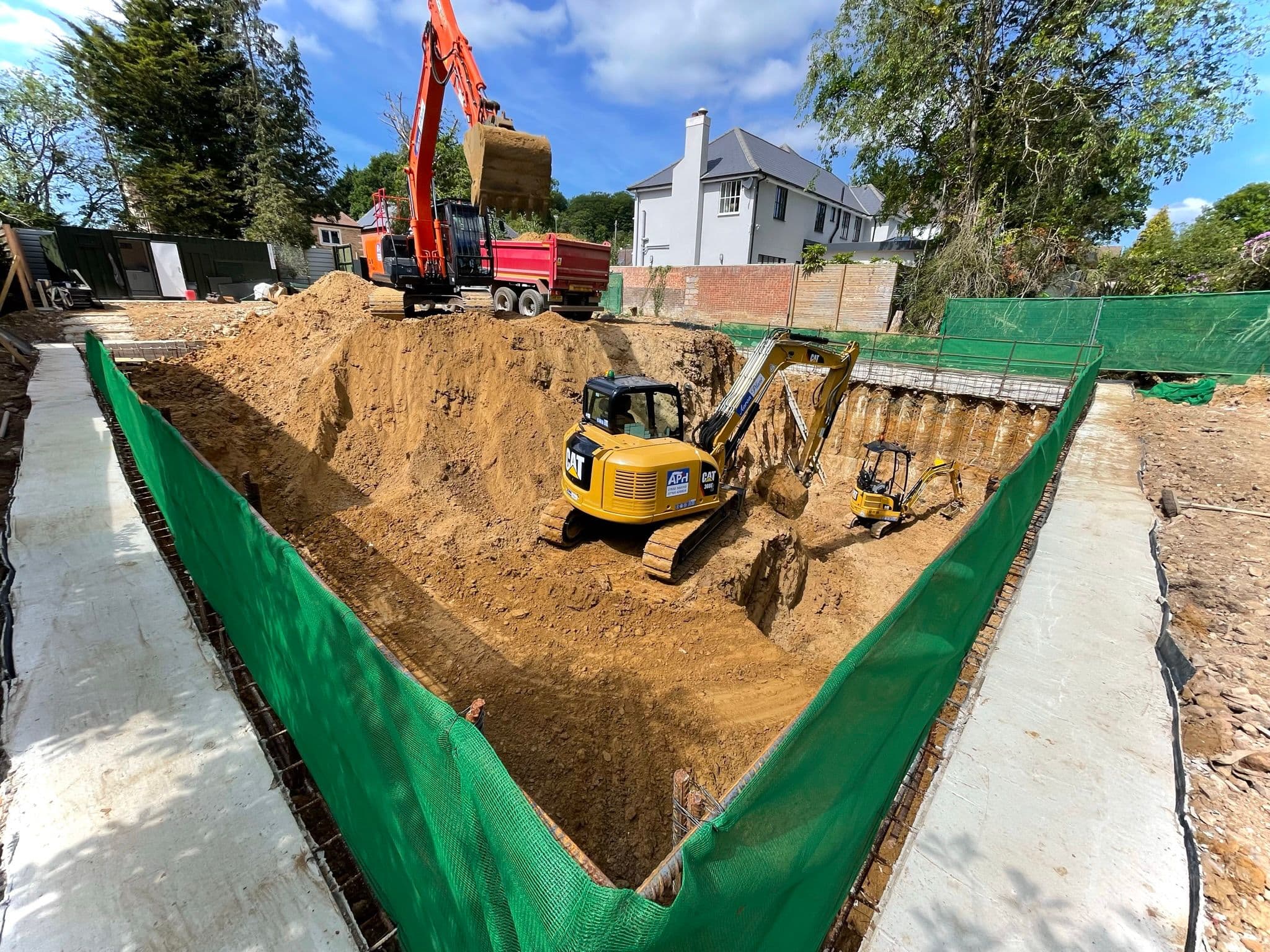 Virginia Water basement construction, site photograph 16